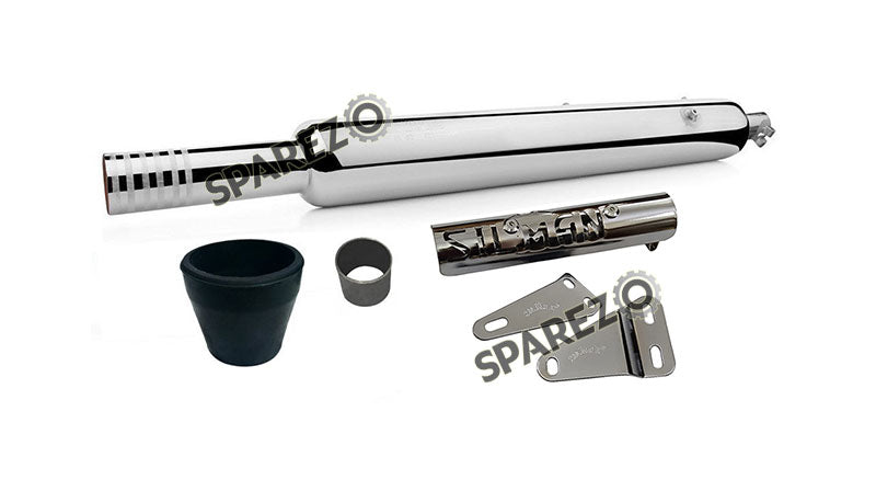 Royal Enfield Long Bottle Punjab Exhaust Silencer For Classic Reborn 350cc