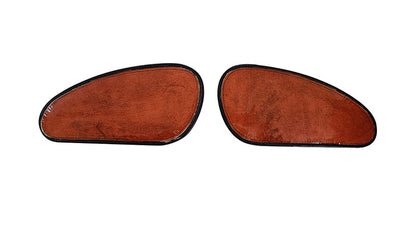 Customized Royal Enfield Interceptor 650cc Leather Knee Pad Pair Union Jack Black D9