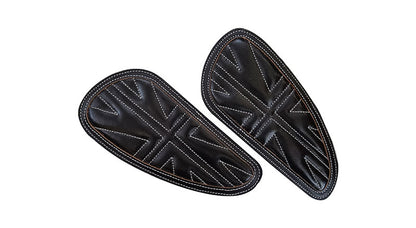 Customized Royal Enfield Interceptor 650 Leather Knee Pad Pair Union Jack D6