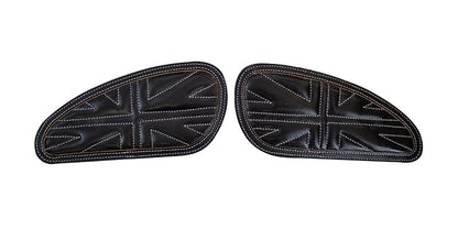 Customized Royal Enfield Interceptor 650 Leather Knee Pad Pair Union Jack D6