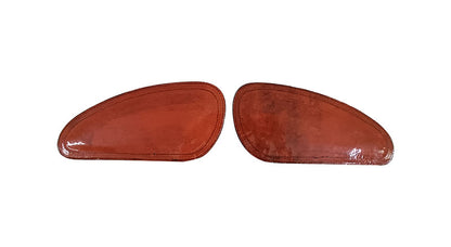 Customized Royal Enfield Interceptor 650cc Leather Knee Pad Pair Union Jack D3