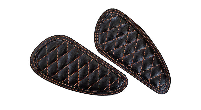 Customized Royal Enfield Interceptor 650cc Leather Knee Pad Pair Union Jack D2