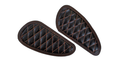 Customized Royal Enfield Interceptor 650cc Leather Knee Pad Pair Union Jack D2