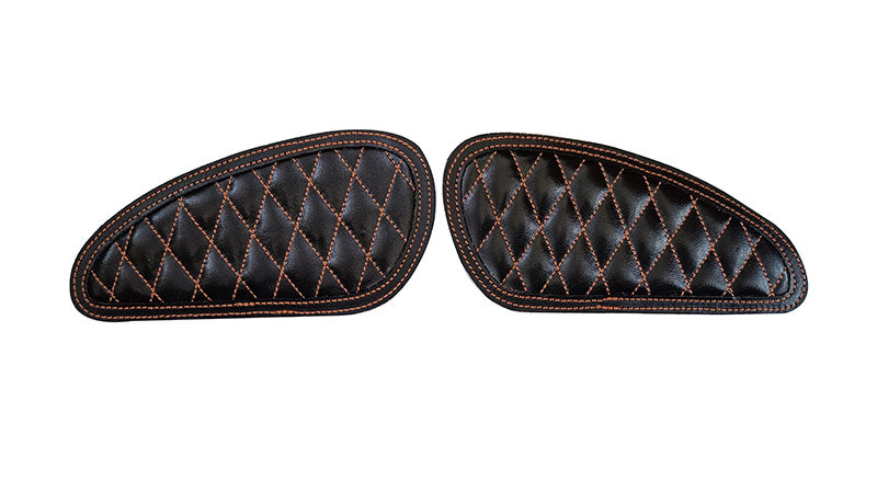 Customized Royal Enfield Interceptor 650cc Leather Knee Pad Pair Union Jack D2