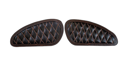 Customized Royal Enfield Interceptor 650cc Leather Knee Pad Pair Union Jack D2