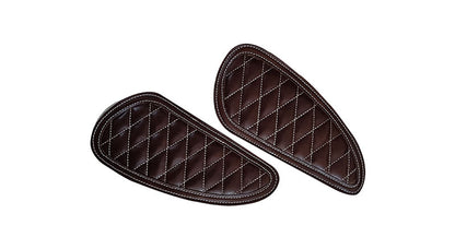 Customized Royal Enfield Interceptor 650cc Leather Knee Pad Pair Union Jack D1