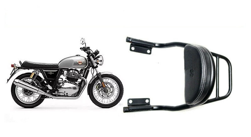 Royal Enfield Interceptor 650cc Rear Luggage Rack and Backrest Cushion Black