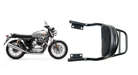 Royal Enfield Interceptor 650cc Rear Luggage Rack and Backrest Cushion Black