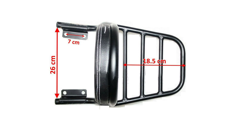 Royal Enfield Interceptor 650cc Rear Luggage Rack and Backrest Cushion Black