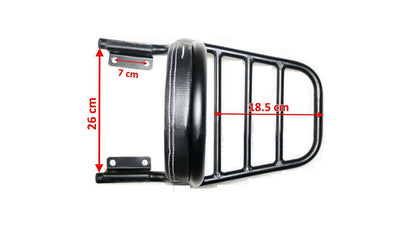 Royal Enfield Interceptor 650cc Rear Luggage Rack and Backrest Cushion Black