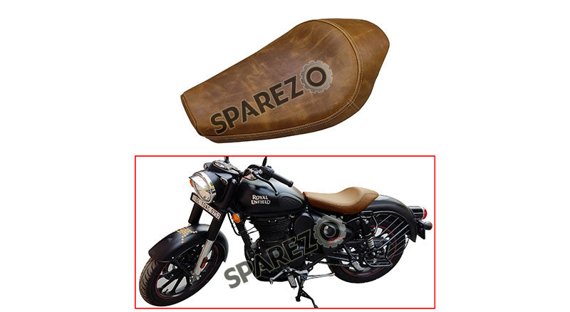 Royal Enfield New Classic Reborn 350cc Leather Low Rider Single Seat Brown Tan