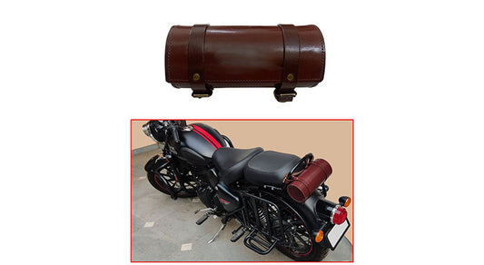 Royal Enfield New Classic Reborn 350cc Leather Tool Roll Accessories Bag Brown
