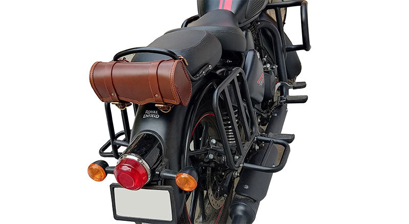Royal Enfield New Classic Reborn 350cc Leather Tool Roll Accessories Bag Brown Tan