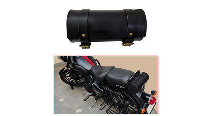 Royal Enfield New Classic Reborn 350cc Leather Tool Roll Accessories Black Bag