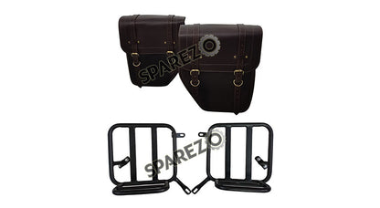 Royal Enfield New Classic Reborn 350cc Leather Bags With Mounting Pair Brown