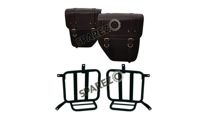 Royal Enfield Meteor 350cc Leather Bags With Mounting Pair Brown