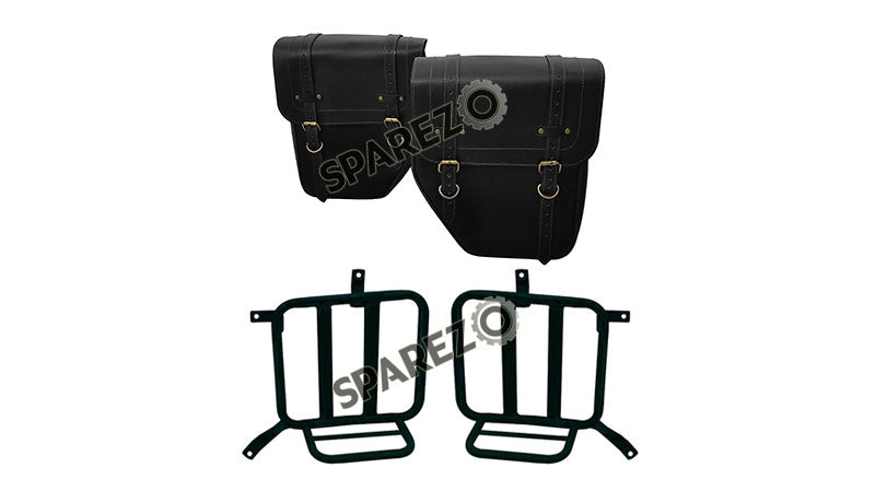 Royal Enfield Meteor 350cc Leather Bags With Mounting Pair Black