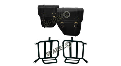 Royal Enfield Meteor 350cc Leather Bags With Mounting Pair Black