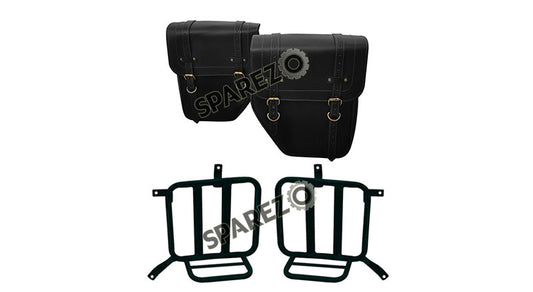 Royal Enfield Meteor 350cc Leather Bags With Mounting Pair Black
