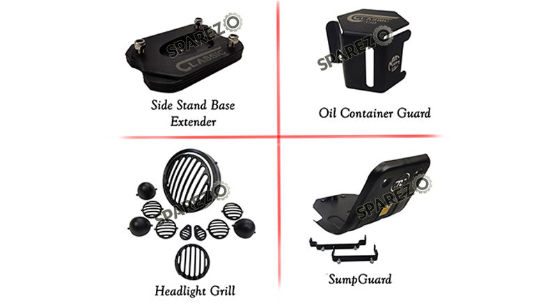 Royal Enfield New Classic Reborn 350cc Sumpguard Light Grills Stand Base and Guard