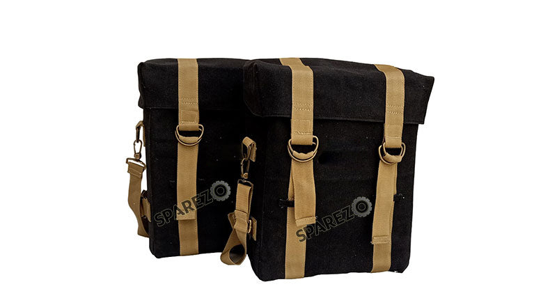 Royal Enfield Meteor 350cc Military Pannier Black and Golden Color Bags