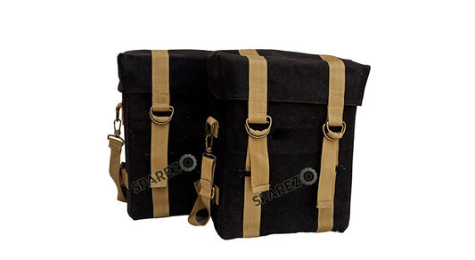 Royal Enfield Meteor 350cc Military Pannier Black and Golden Color Bags