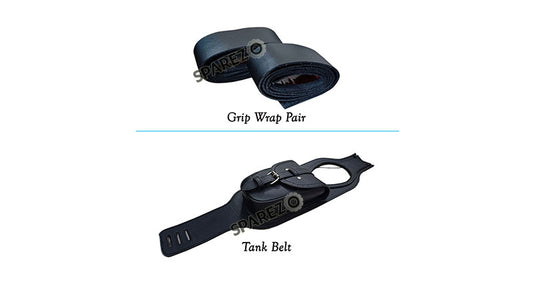 Royal Enfield Classic Reborn 350cc Accessories Grip Wrap Pair and Tank Belt Black