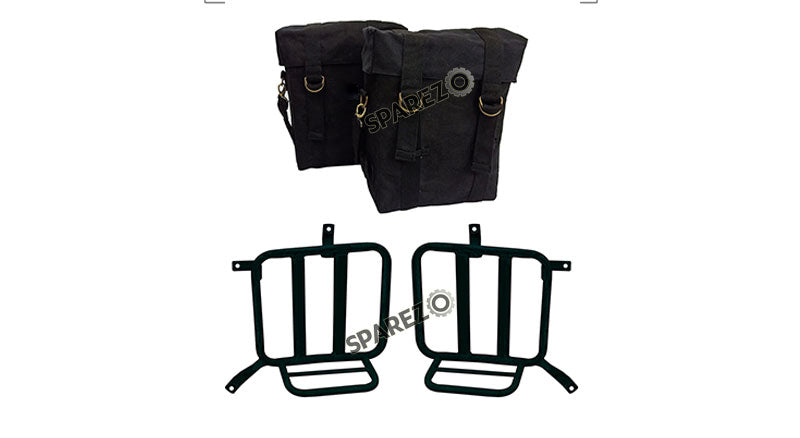 Royal Enfield Meteor 350cc Military Pannier Bags Black Color With Fitting