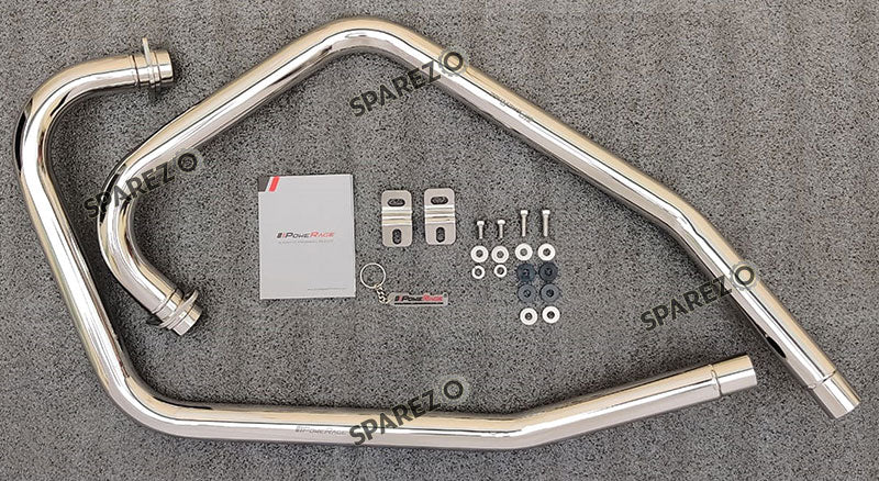 Royal Enfield GT and Interceptor 650cc SS LH-RH Exhaust Header Pipe with Silencer Polished