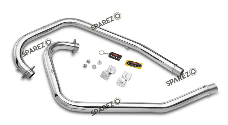 Royal Enfield GT and Interceptor 650cc Red Rooster Header Bend Pipe Polished