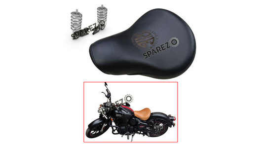 Royal Enfield New Classic Reborn 350cc Genuine Leather Low Rider Seat Black With Spring