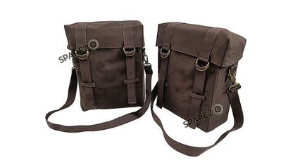 Royal Enfield New Classic Reborn 350cc Military Pannier Bag Brown With Fitting