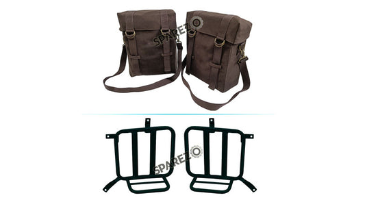 Royal Enfield Meteor 350cc Military Pannier Bag Brown With Fitting