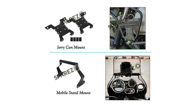 Royal Enfield Himalayan BS6 Jerry Can Mount and Mobile Stand Mount Accessories