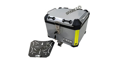 Royal Enfield Himalayan BS3 - BS4 - BS6  Aluminium Pannier Luggage Top Box Glossy Grey