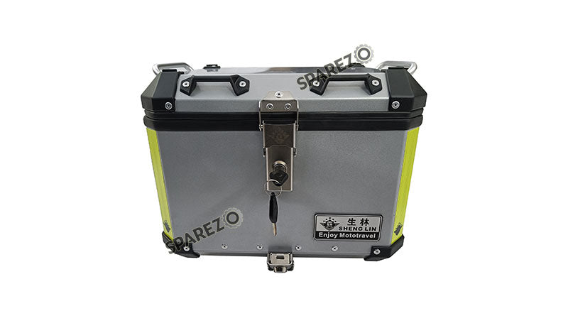 Royal Enfield Himalayan BS3 - BS4 - BS6  Aluminium Pannier Luggage Top Box Glossy Grey