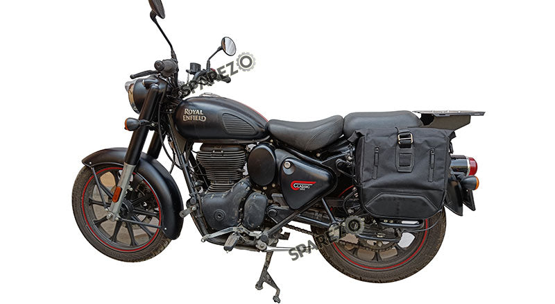 Royal Enfield Classic Reborn 350cc Pannier Luggage Bags and Mounting Black 2022-23