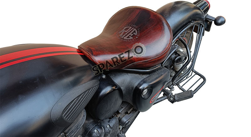 Royal Enfield New Classic Reborn 350cc Front Genuine Leather Low Rider Seat Antique Brown With Spring