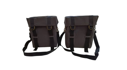 Royal Enfield New Classic Reborn 350 cc Military Pannier Bag Gray With Fitting