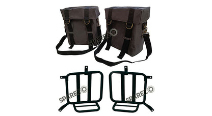 Royal Enfield Meteor 350cc Military Pannier Bags Gray Color With Fitting