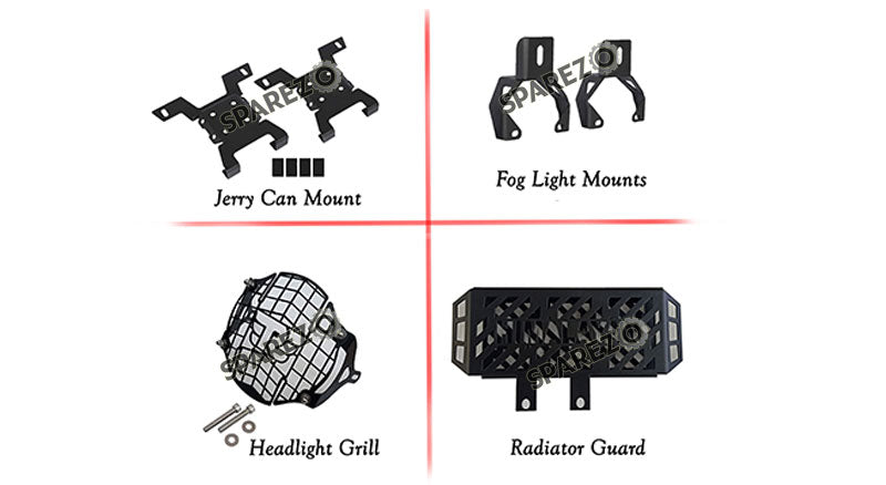 Royal Enfield Himalayan BS6 Jerry Mount Fog Mount Radiator Guard and Light Grill