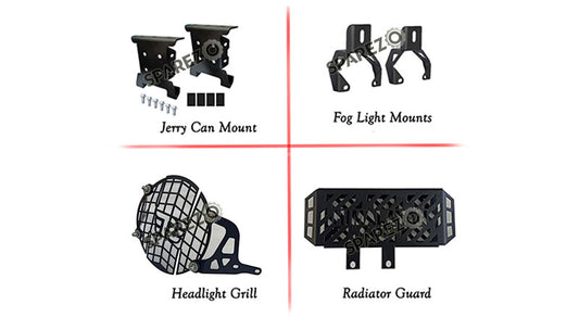 Royal Enfield Himalayan BS4 Jerry Mount Fog Mount Radiator Guard and Light Grill