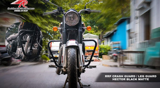 Royal Enfield Reborn Classic And Meteor 350cc Red Rooster Crash Guard Hector Matt Black