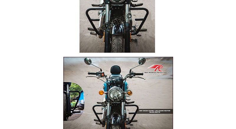 Royal Enfield Reborn Classic And Meteor 350cc Red Rooster Crash Guard Hector Matt Black