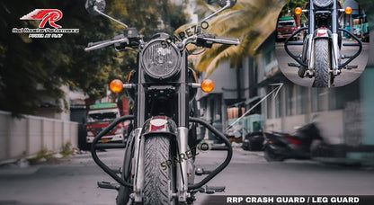 Royal Enfield Classic Reborn and Meteor 350cc Red Rooster Crash Guard Triton Matt Black