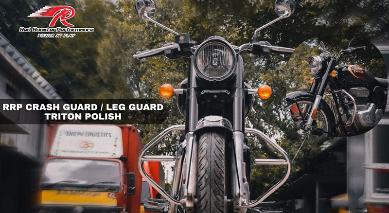 Royal Enfield Classic Reborn and Meteor 350cc Red Rooster Crash Guard Triton Polish