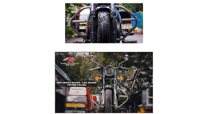 Royal Enfield Classic Reborn and Meteor 350cc Red Rooster Crash Guard Triton Polish
