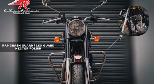Royal Enfield Classic Reborn and Meteor 350cc Red Rooster Crash Guard Hector Polish