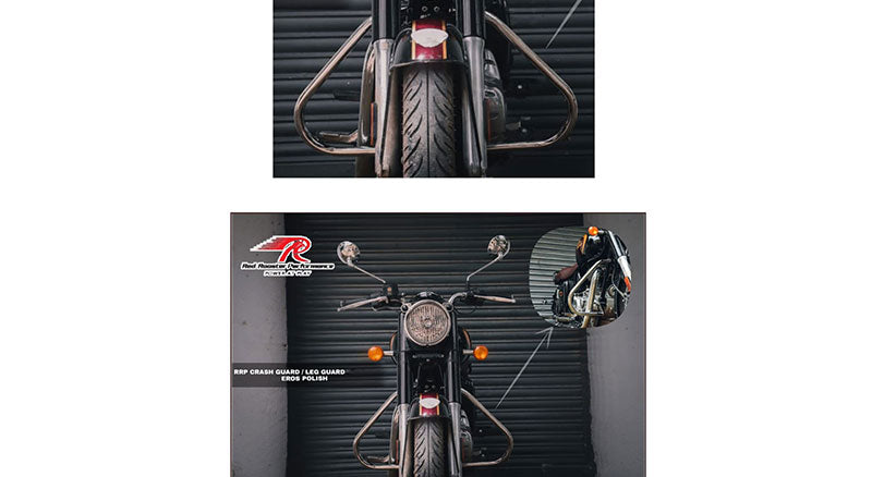 Royal Enfield Reborn Classic and Meteor 350cc Red Rooster Crash Guard Eros Polish