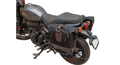 Royal Enfield Hunter 350 Pannier Luggage Bags Brown And Mounting 2022-23